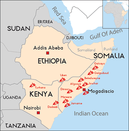 horn of africa map